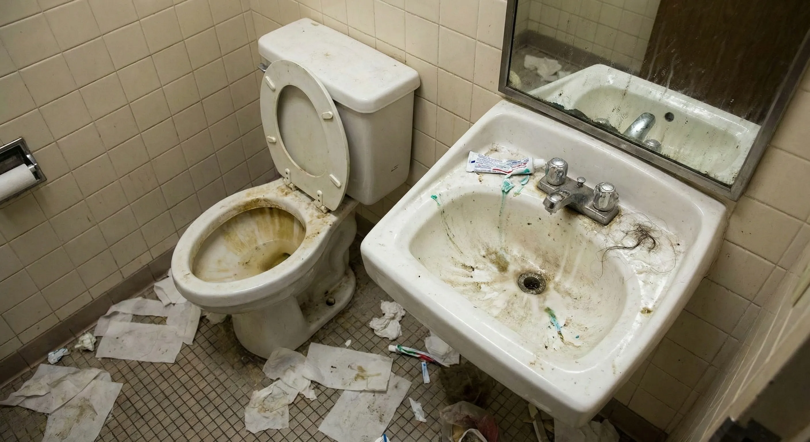 Limpieza profesional de baño — antes