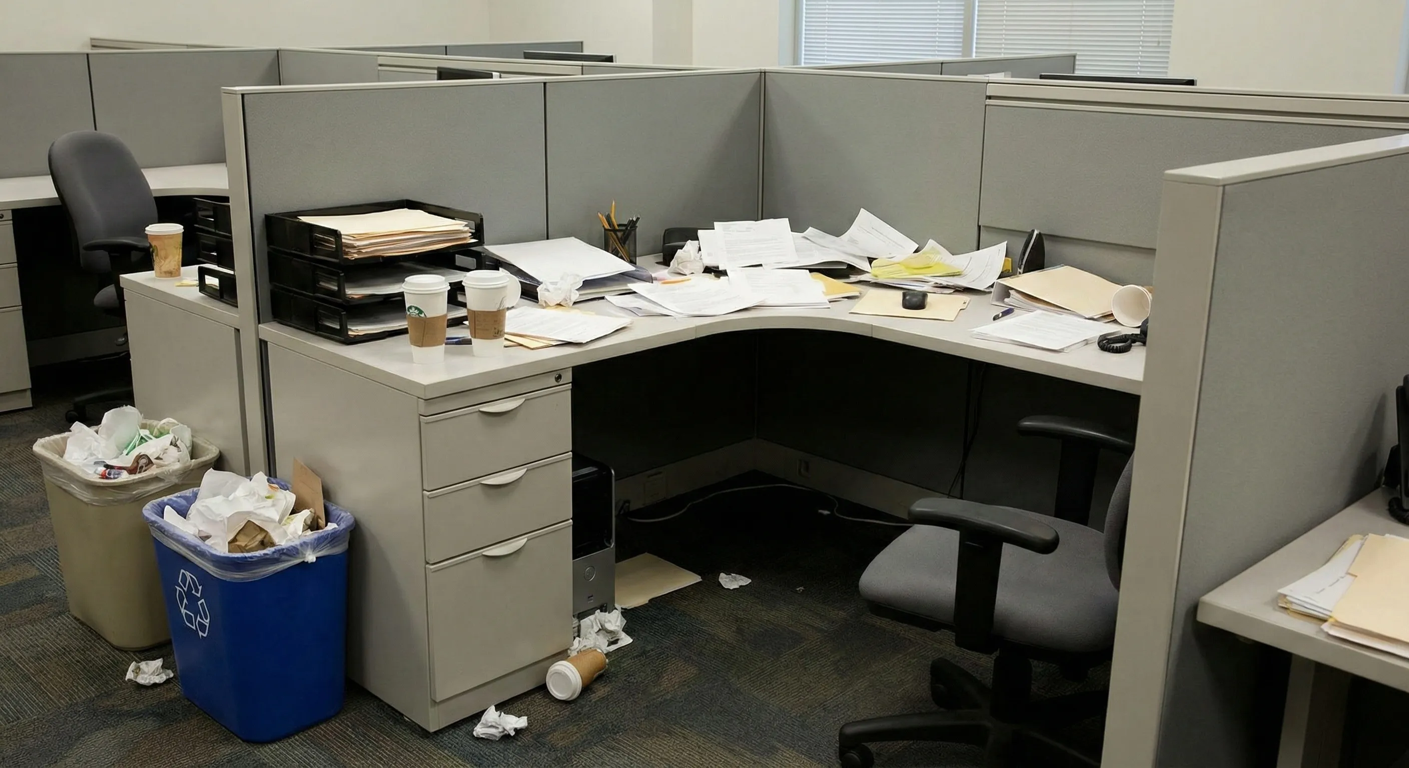 Limpieza profesional de oficina — antes